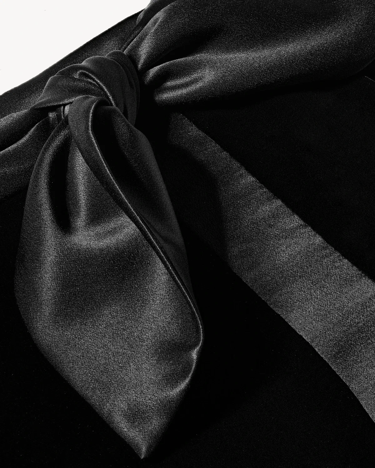 Юбка-карандаш из бархата и атласа SAINT LAURENT, черный — фото 4