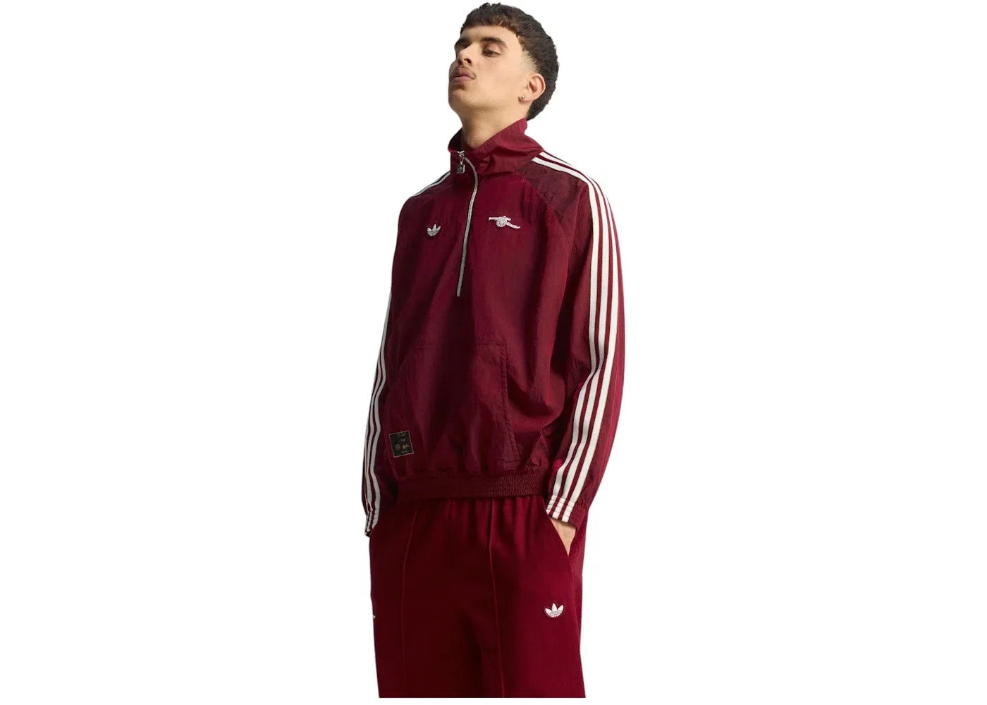 Мужская куртка с половинной молнией Adidas, Team Coll Burgundy 2