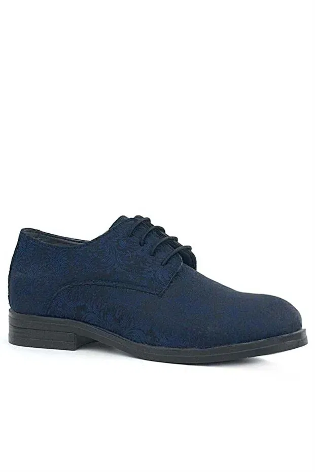 Детские классические туфли для мальчиков на шнуровке Rakerplus, Navy Blue — фото 2
