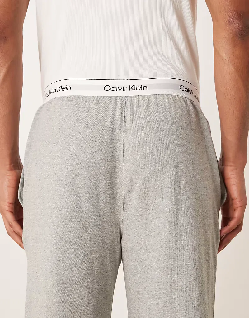 Пижамные штаны Calvin Klein Icon из эластичного хлопка серого — фото 4