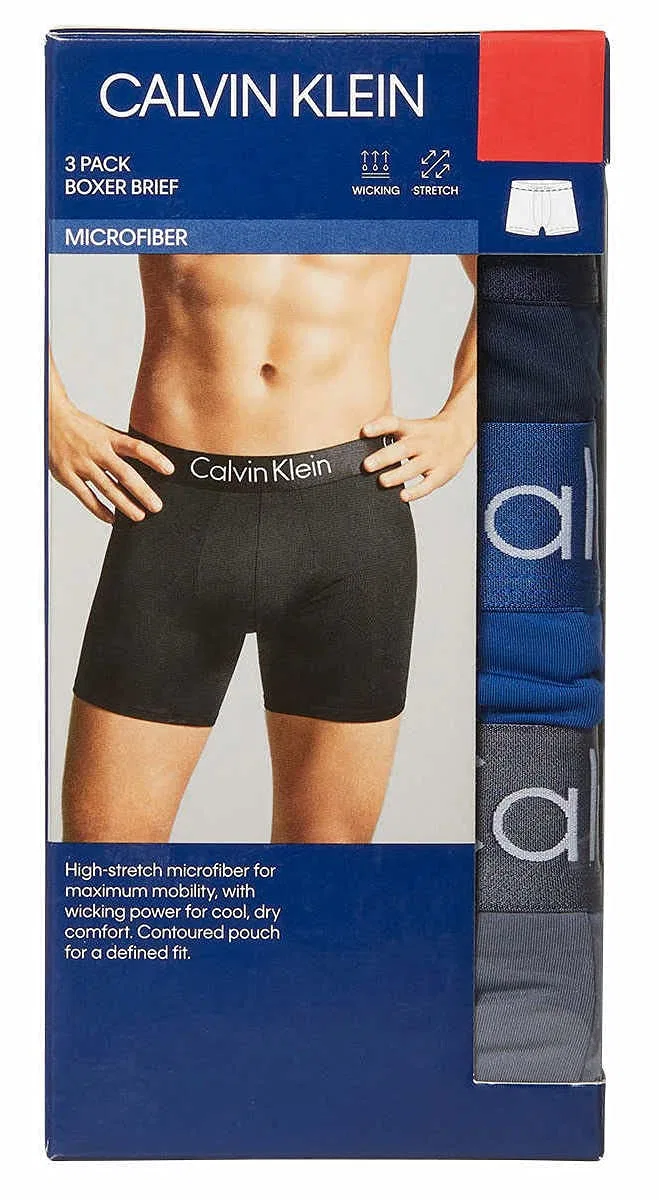 Мужские боксеры из хлопка Calvin Klein Cotton Classics 3-Pack, Navy Blue/Light Blue/Dark Grey — фото 2