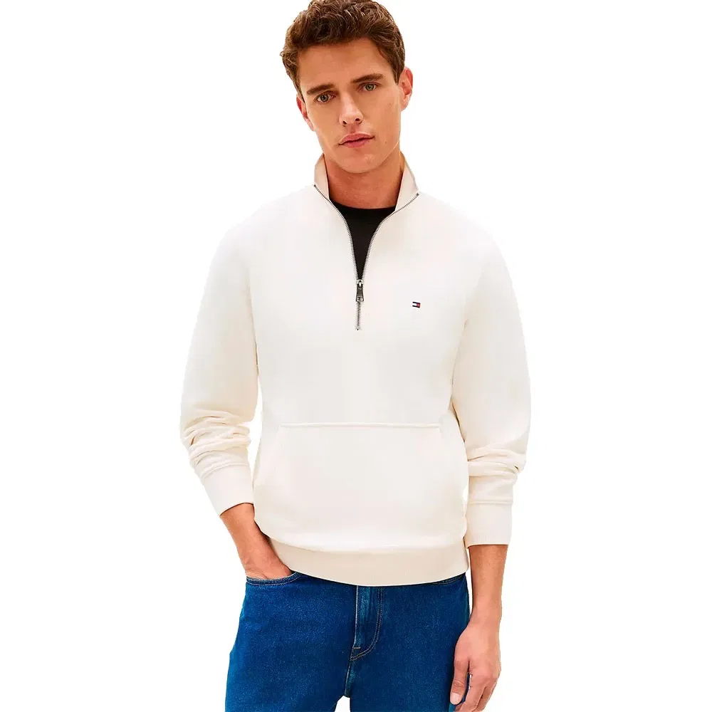 Свитшот половинная молния Tommy Hilfiger, белый