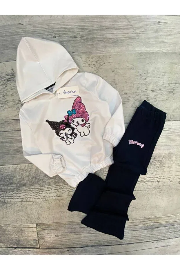 Детский спортивный костюм для девочек с принтом Kuromi team Store, White
