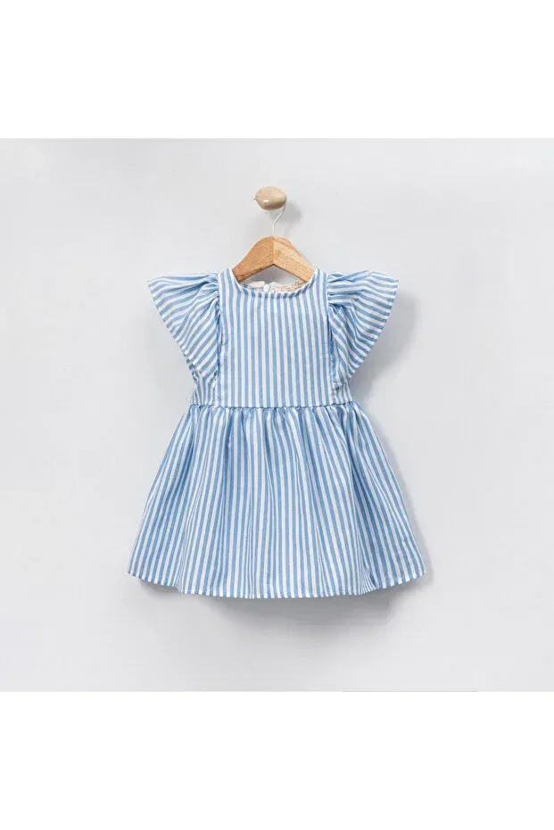Детское платье для девочек с коротким рукавом в полоску So Pearl, Blue