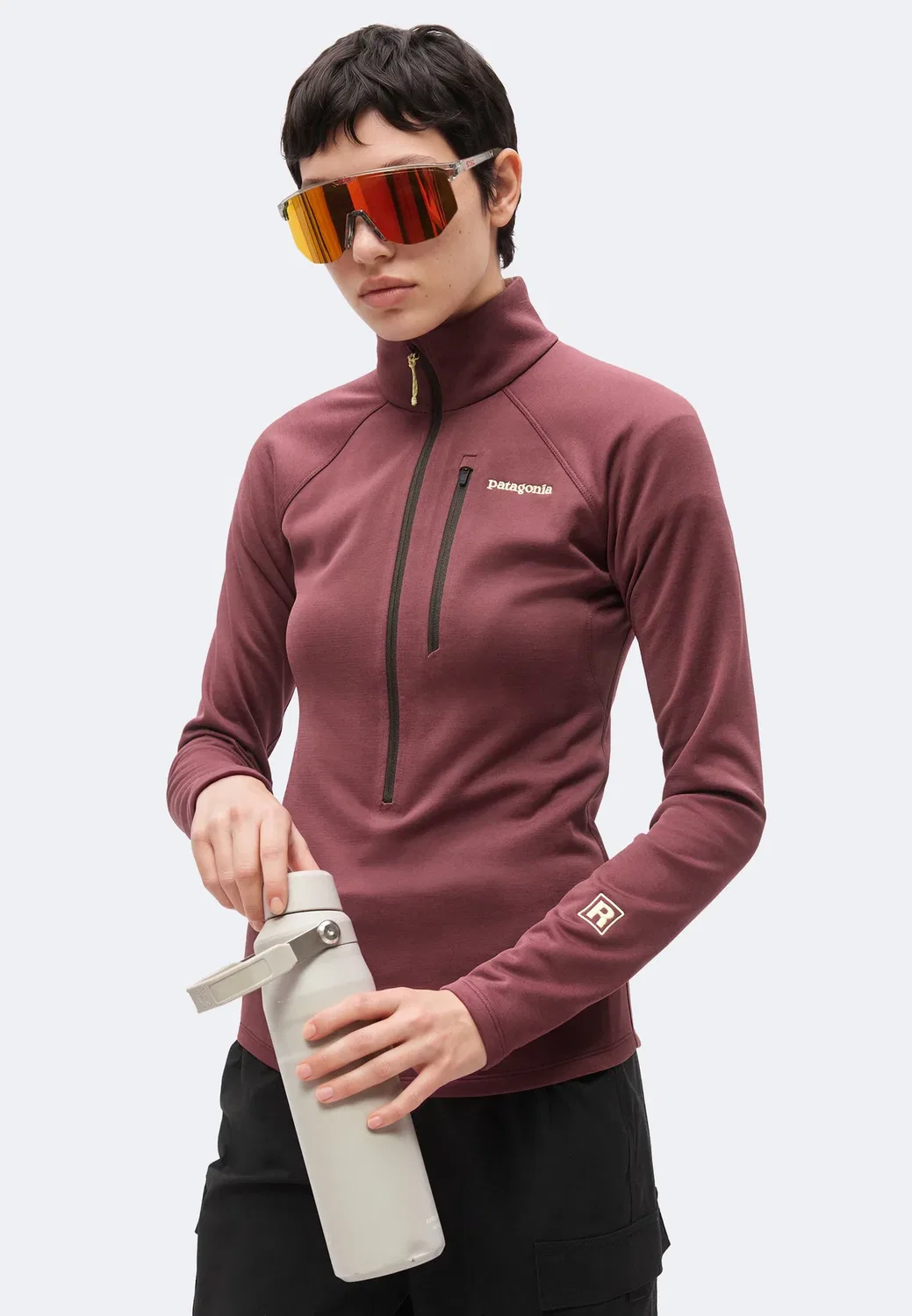 R1 ультралегкий флисовый джемпер на молнии Patagonia, Berry Fig — фото 4
