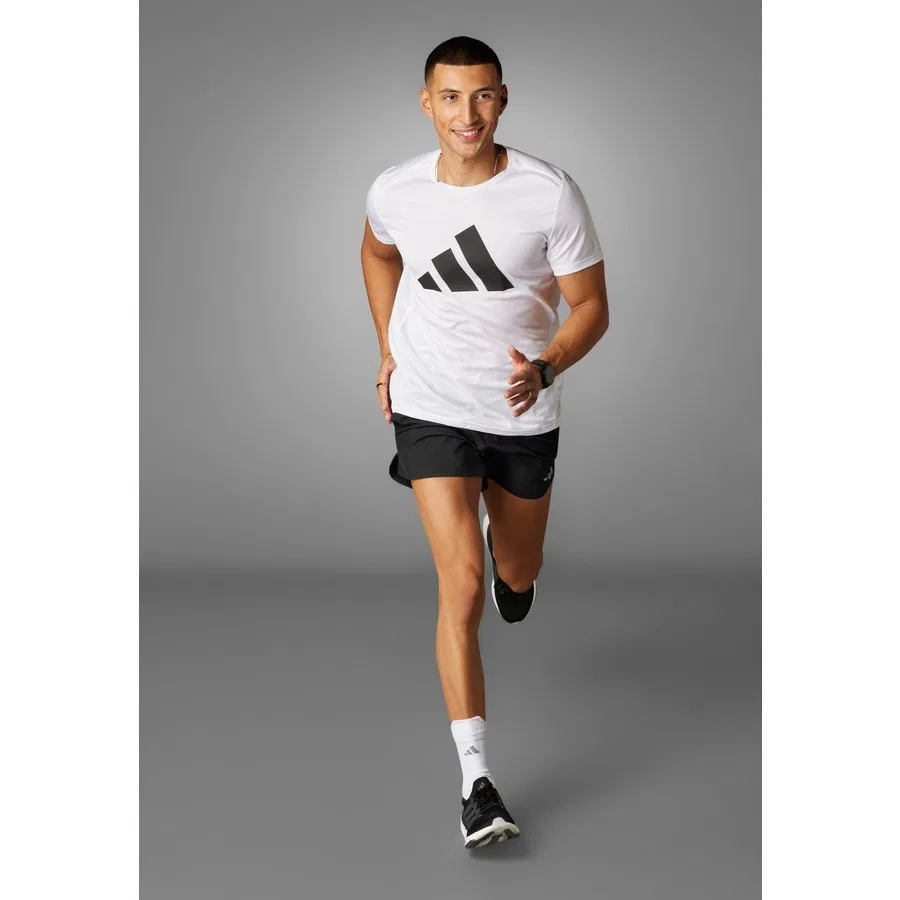 Спортивная футболка с принтом Run It Tee adidas, Белый — фото 4