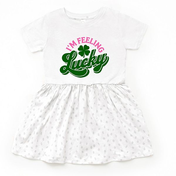 

Яркое платье с принтом для малышей I'M feeling lucky The Juniper Shop, White Spot