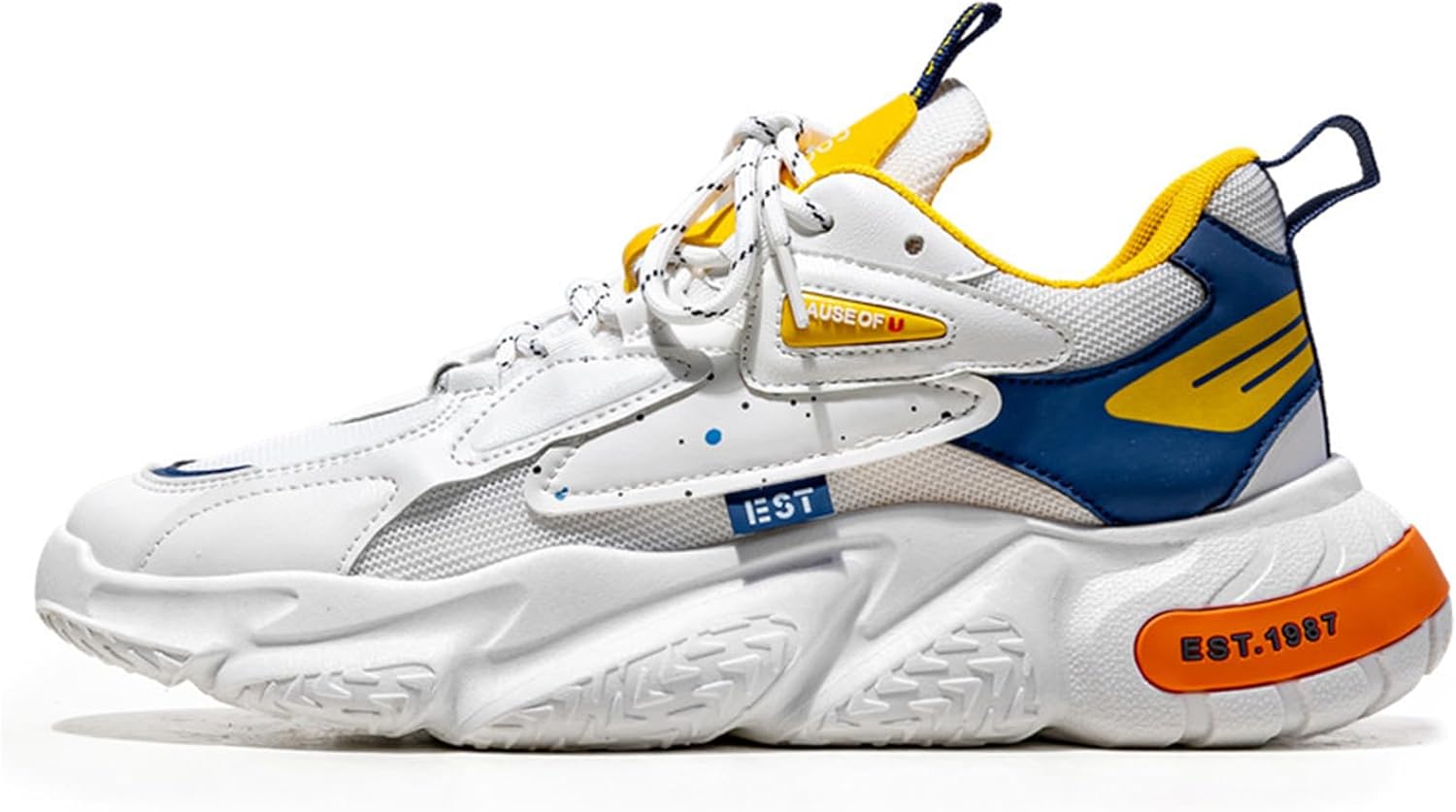 

Кроссовки GSIGUL для мужчин, теннисные и прогулочные, с амортизацией, мужские кроссовки для тренировок и повседневной носки, белый/оранжевый