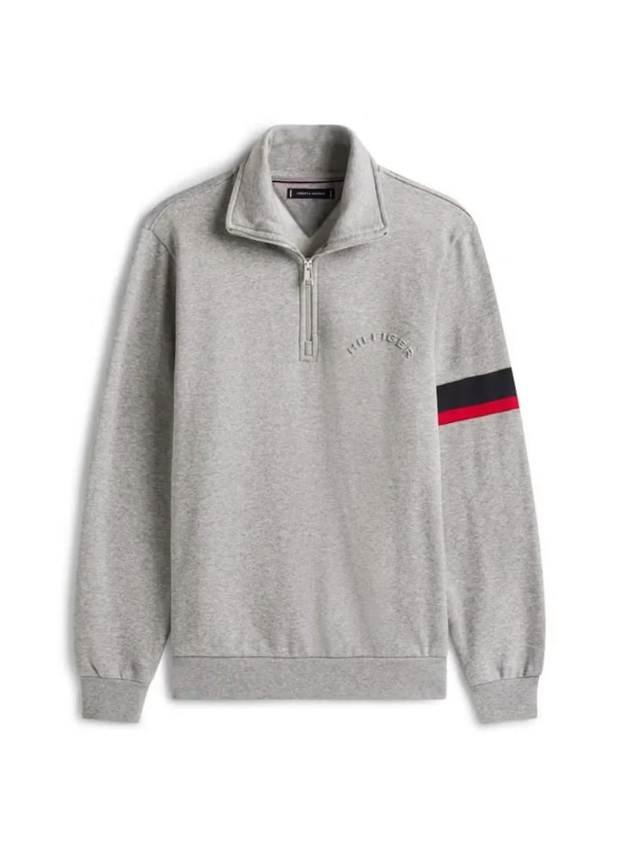 Свитшот Tommy Hilfiger Casual Half Zip, серый — фото 3