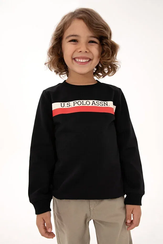 Детские свитшот для мальчиков хлопковый U.S. Polo Assn., Black