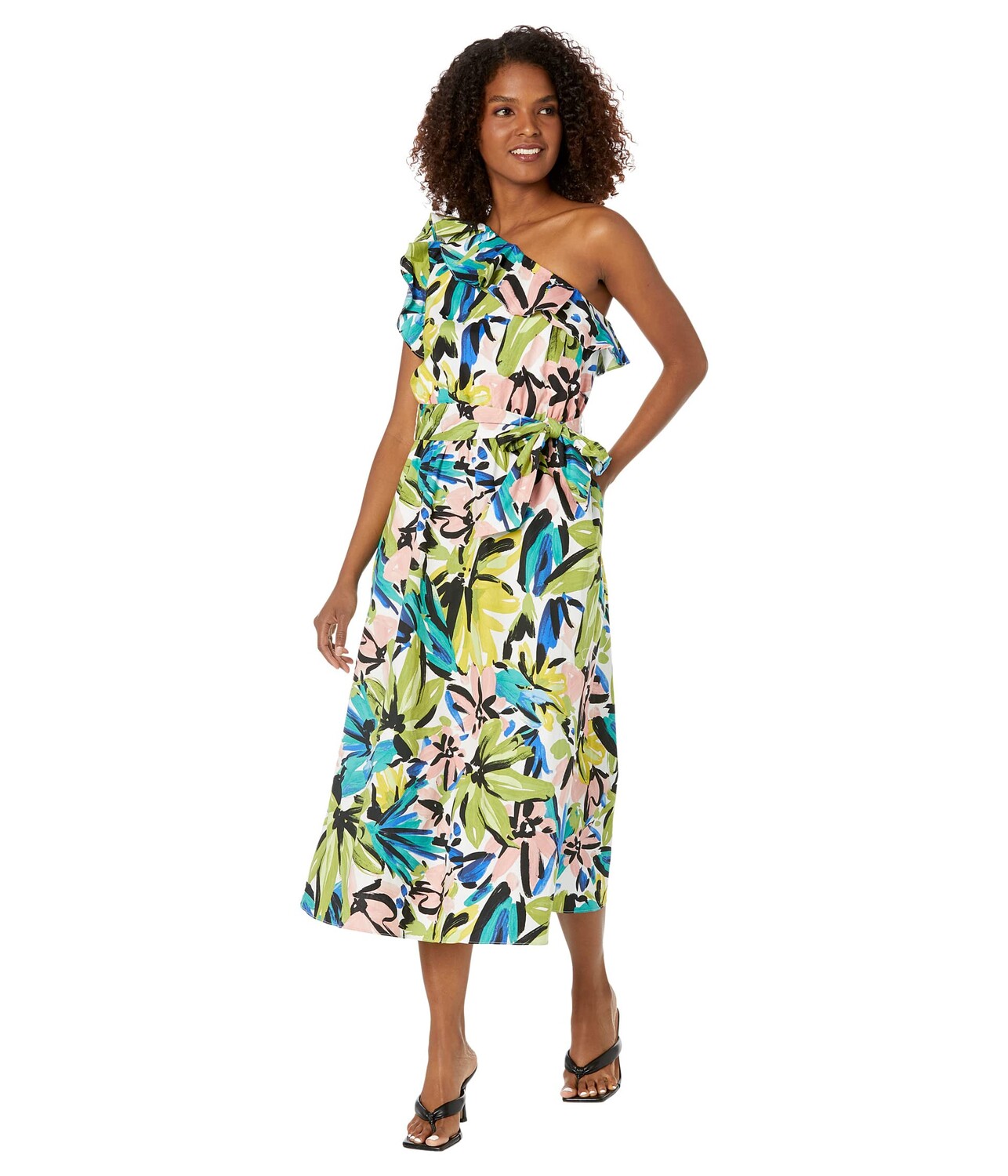 

Платье Donna Morgan, One Shoulder Midi with Ruffle