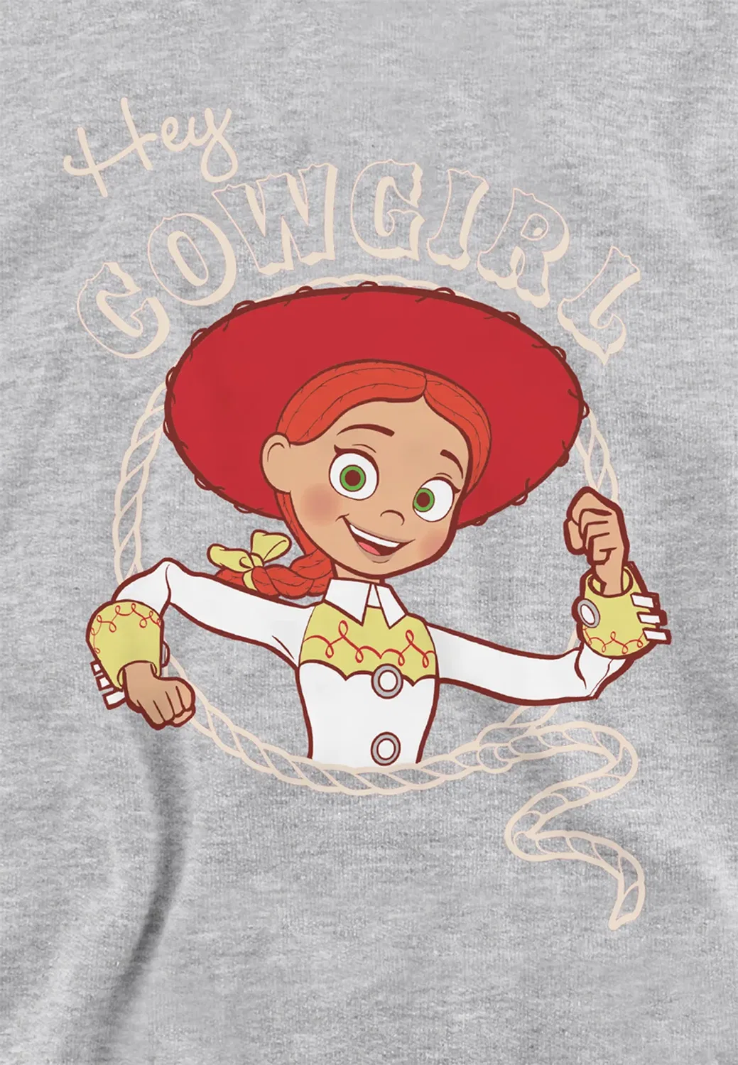 Детский худи с принтом Jessie Hey Cowgirl Disney, Athletic Heather — фото 2