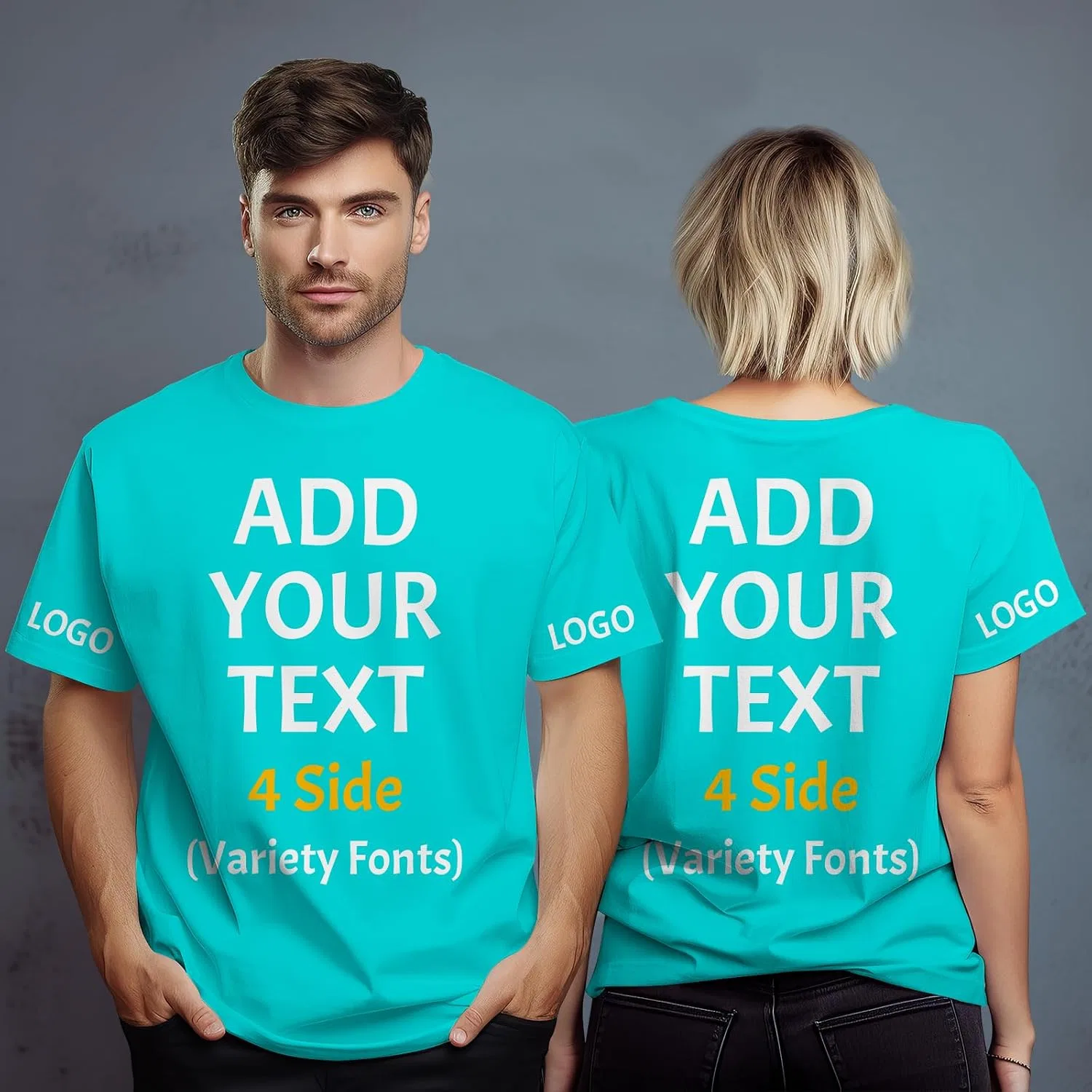 Футболка с кастомизацией, Regular Fit, 100% Polyester, Cyan — фото 2