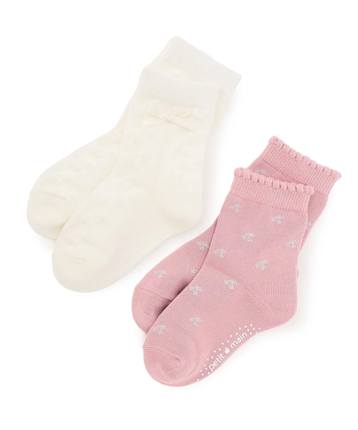 Детские носки с принтом, комплект из 2 пар, Mini Motif 2P petit main, Ivory