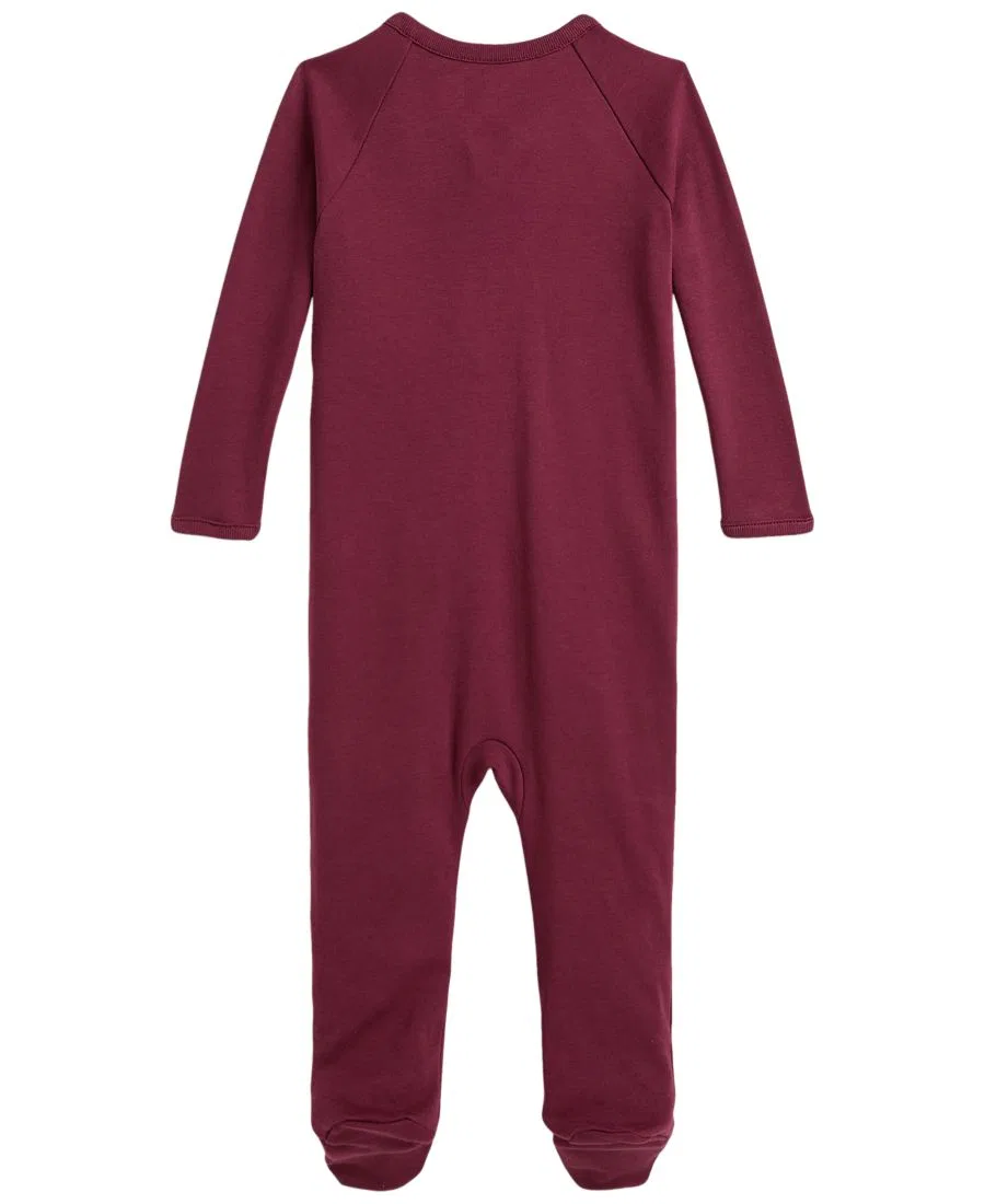 Детский комбинезон-слип с длинным рукавом Cotton Interlock Polo Ralph Lauren, Auberine — фото 2