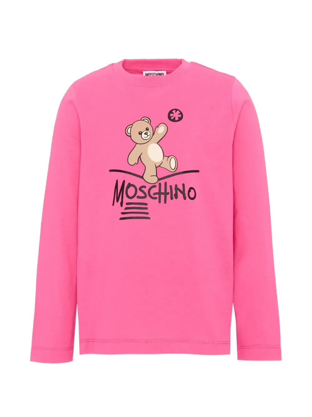 Футболка с логотипом в виде медведя Тедди Moschino Kids, розовый