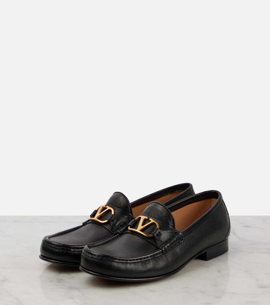 Кожаные лоферы VLogo Signature Valentino Garavani, Nero — фото 4