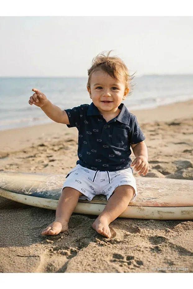 Детская футболка с коротким рукавом Fish Fry T-Shirt Civil Baby, Navy Blue
