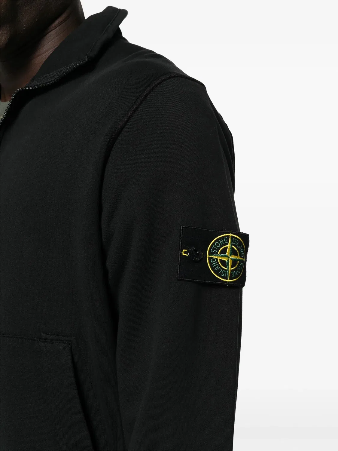 Кардиган из хлопкового джерси Stone Island, черный — фото 4