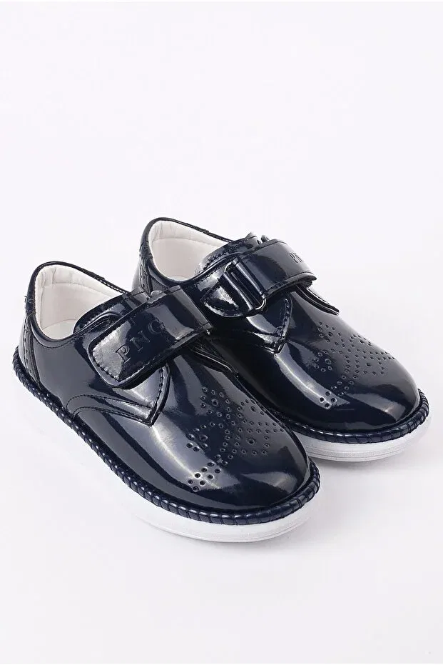 Детские туфли для мальчиков из лаковой кожи Pingu, Navy Blue — фото 4