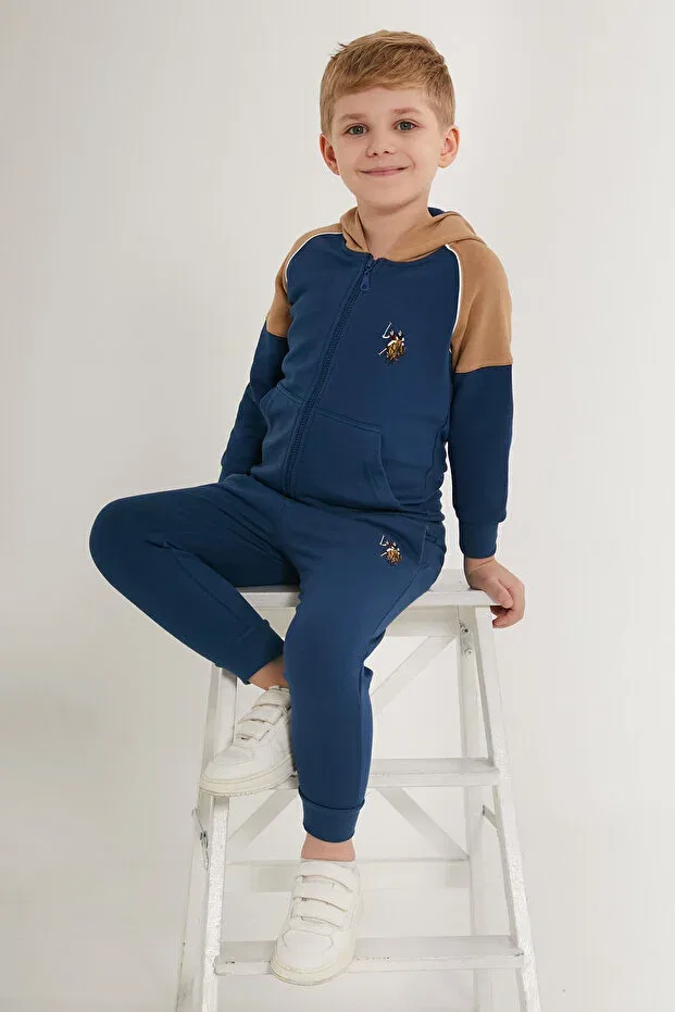 Детский комплект спортивного костюма для мальчиков с капюшоном Licensed U.S. Polo Assn., Indigo