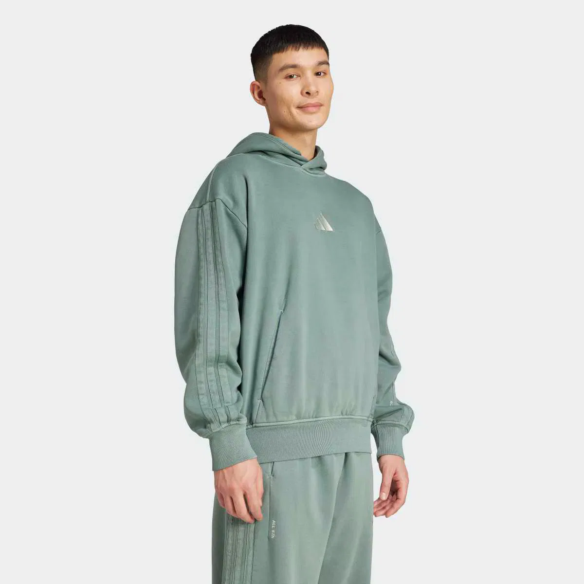 Мужская толстовка, ALL SZN Fleece Washed, adidas, зеленый — фото 3