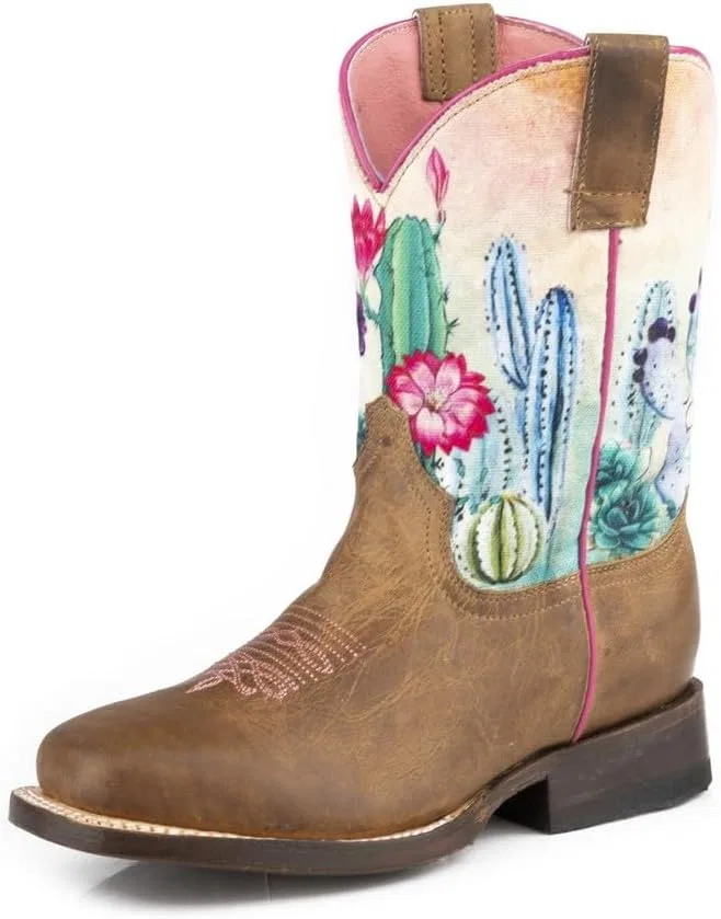 Детские сапоги для девочек с принтом Cacti Cowgirl ROPER, Tan