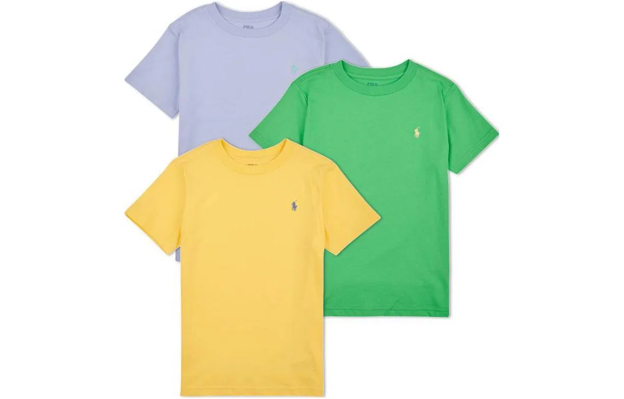 Детский комплект футболок с коротким рукавом Polo Ralph Lauren, Yellow/Green/Grey