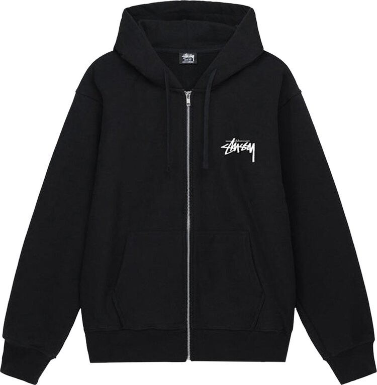 

Худи Stussy Burning Stock Zip Hoodie 'Black', черный