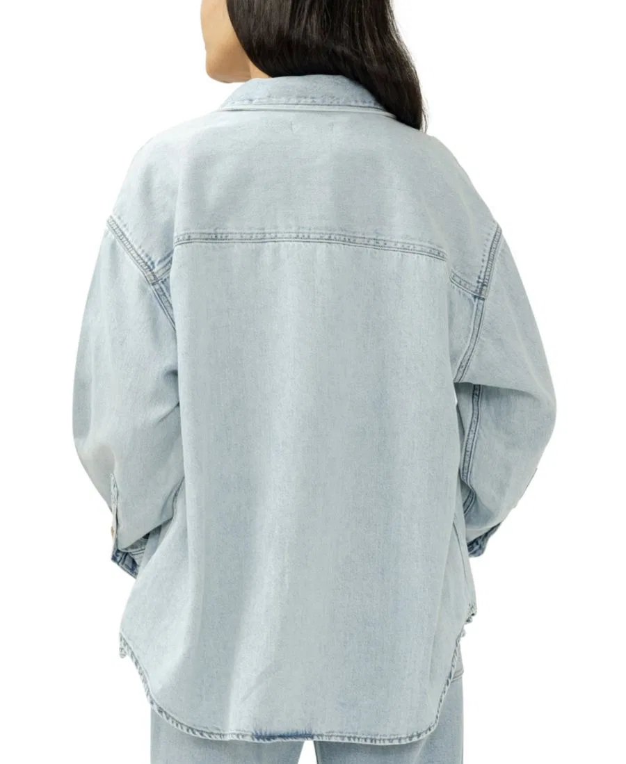 Джинсовая рубашка свободного кроя с воротником и накладными карманами Silver Jeans Co., Moonstone — фото 3