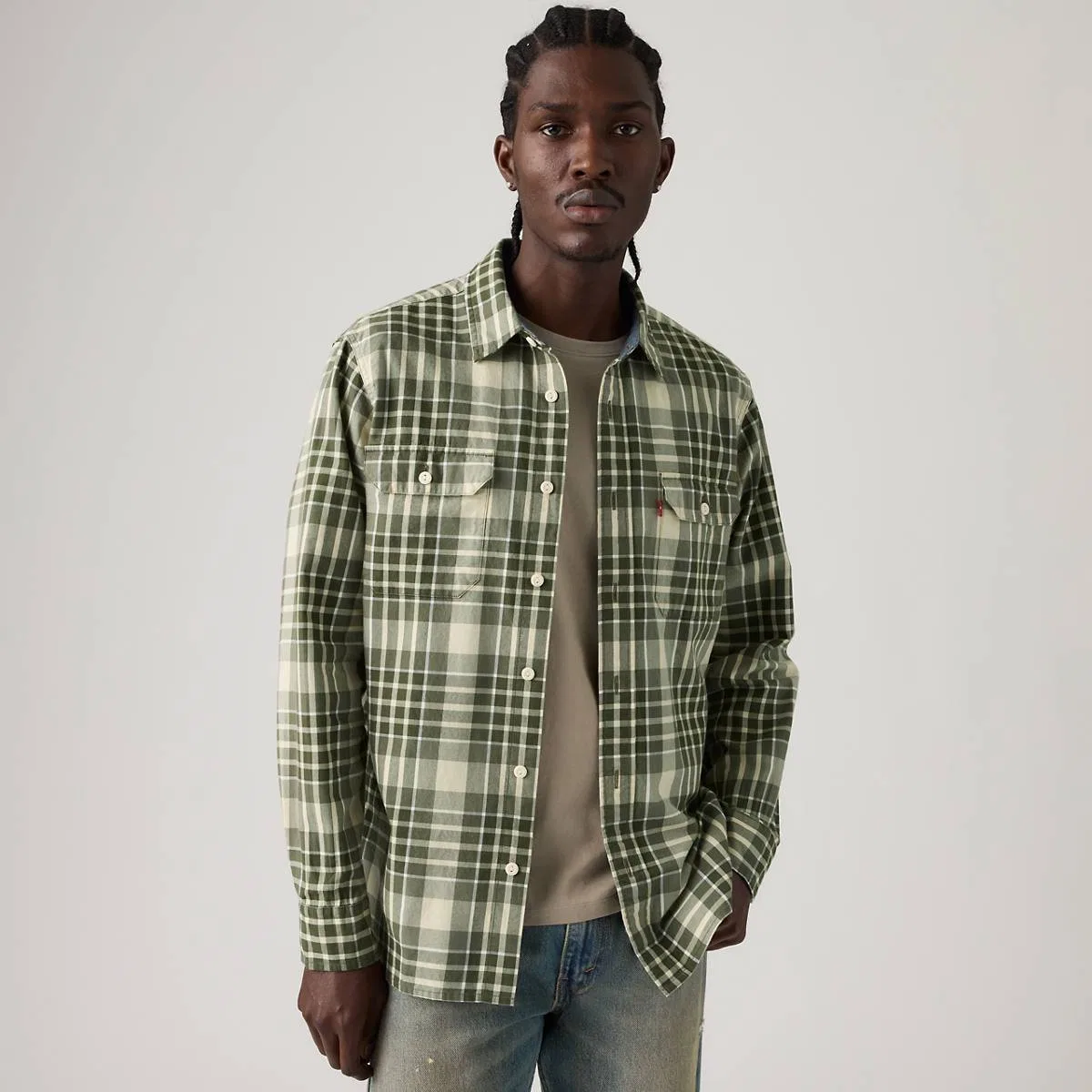 Рубашка Classic relaxed worker Levi's, Lorcan Plaid Mulled Basil - Green