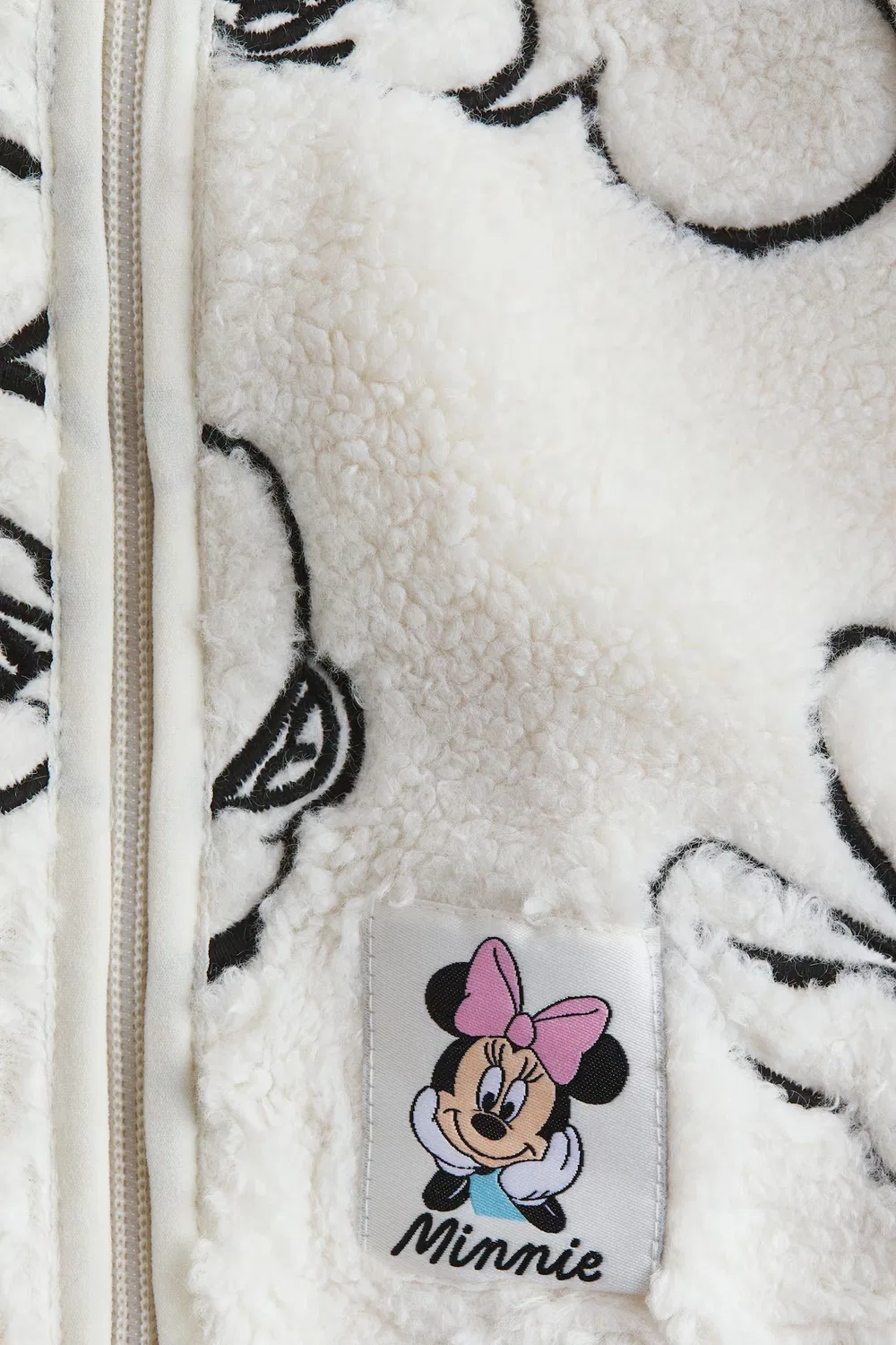 Куртка из плюшевого флиса с вышивкой H&M, Cremefarben/Minnie Maus — фото 2