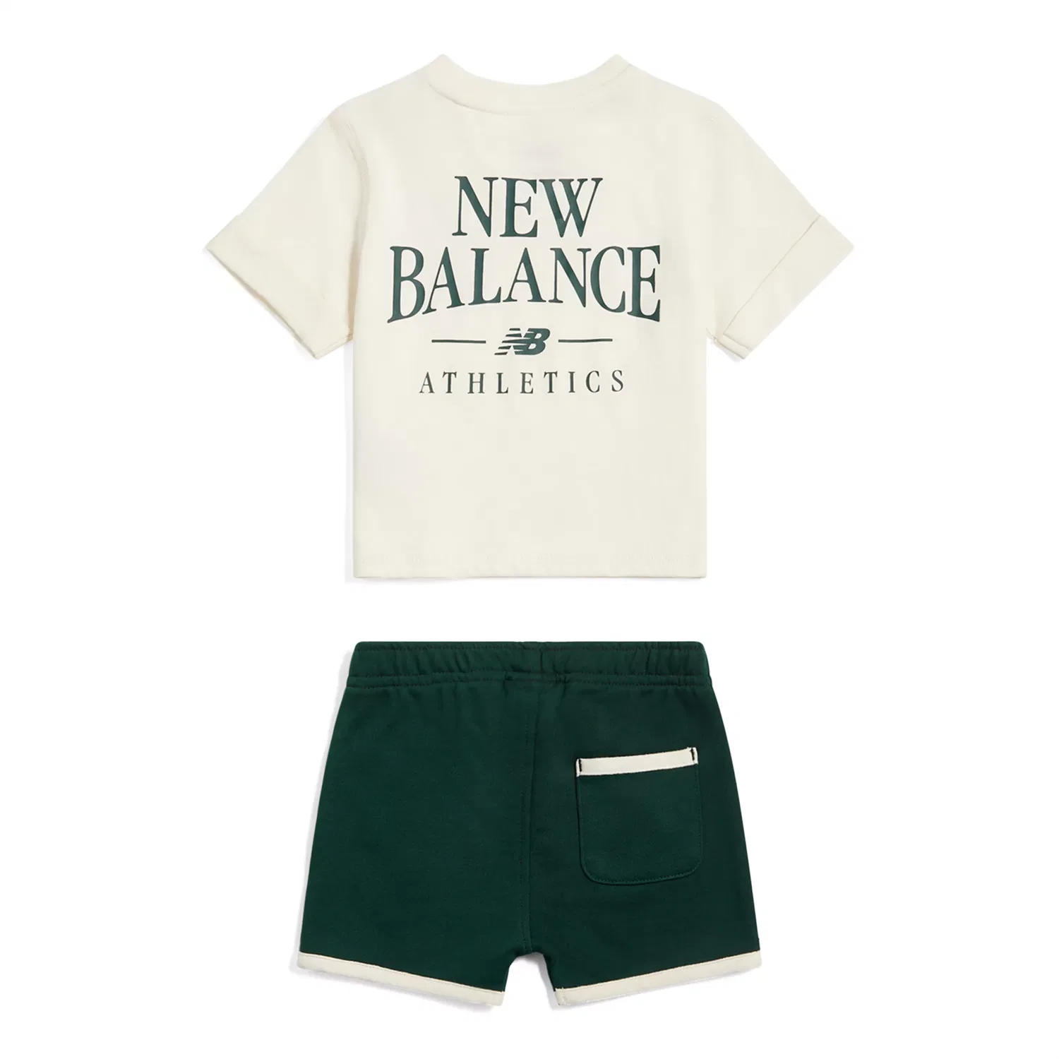 Детский комплект футболки и шорт с коротким рукавом NB Athletics Arched New Balance, Angora — фото 2