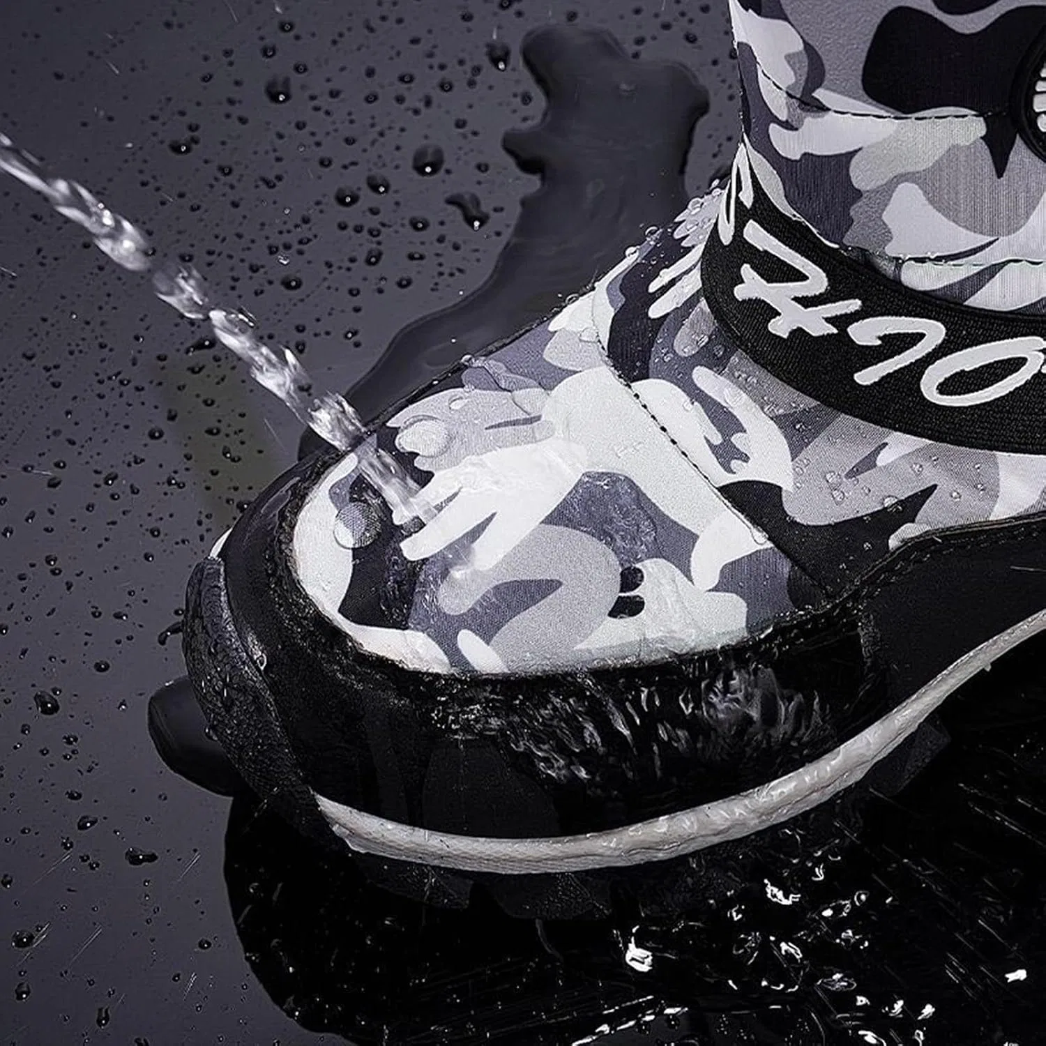 Детские зимние ботинки с принтом камуфляж Boys Camouflage Snow Boots, Black — фото 4