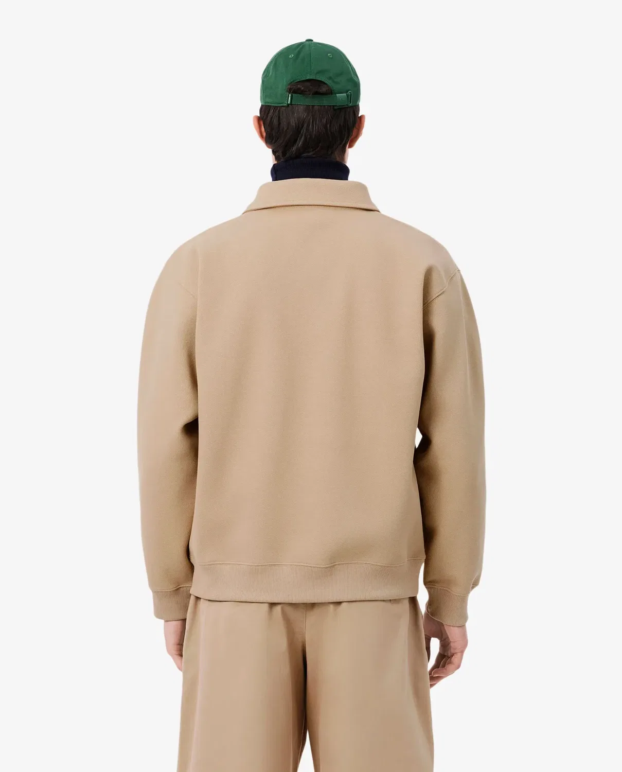 Свитшот мужской Lacoste бежевый, из смесового хлопка — фото 2