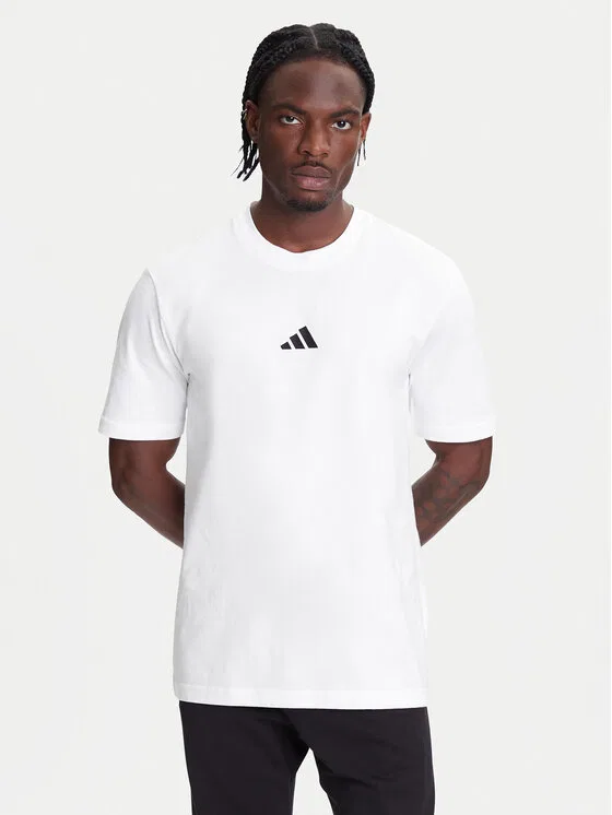 Футболка regular fit Essentials Small Logo Adidas, белый