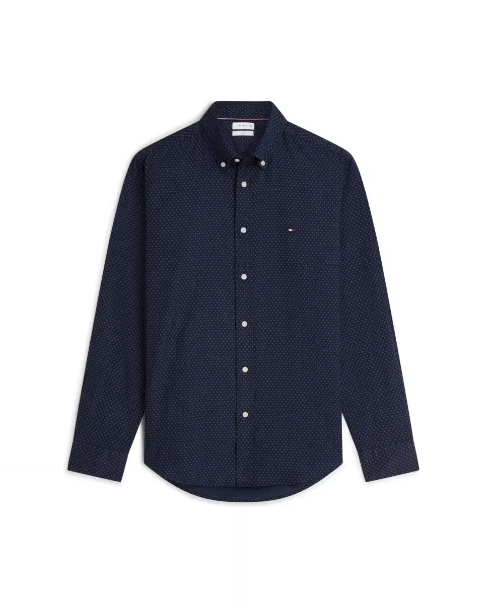 Мужская рубашка из поплина с длинным рукавом Tommy Hilfiger, Azul Marino