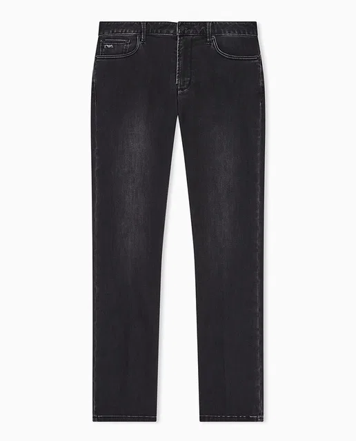 Мужское узкие джинсы, Vaquero J06 Slim Fit Denim Extra Comfort Negro, Emporio Armani, темно-серый — фото 4