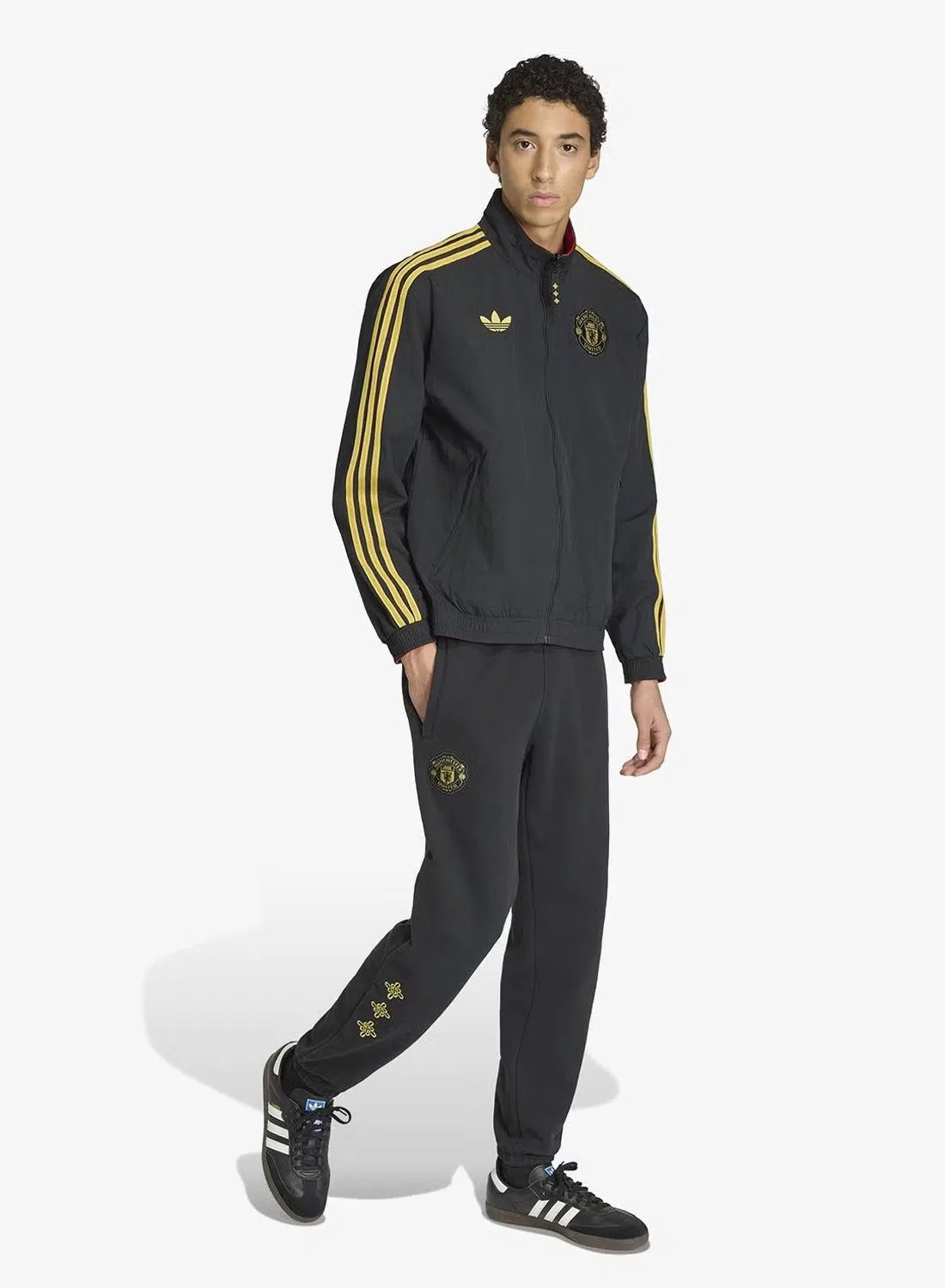Куртка двусторонняя с графическим принтом Manchester United Cultural Story Adidas, черный — фото 4