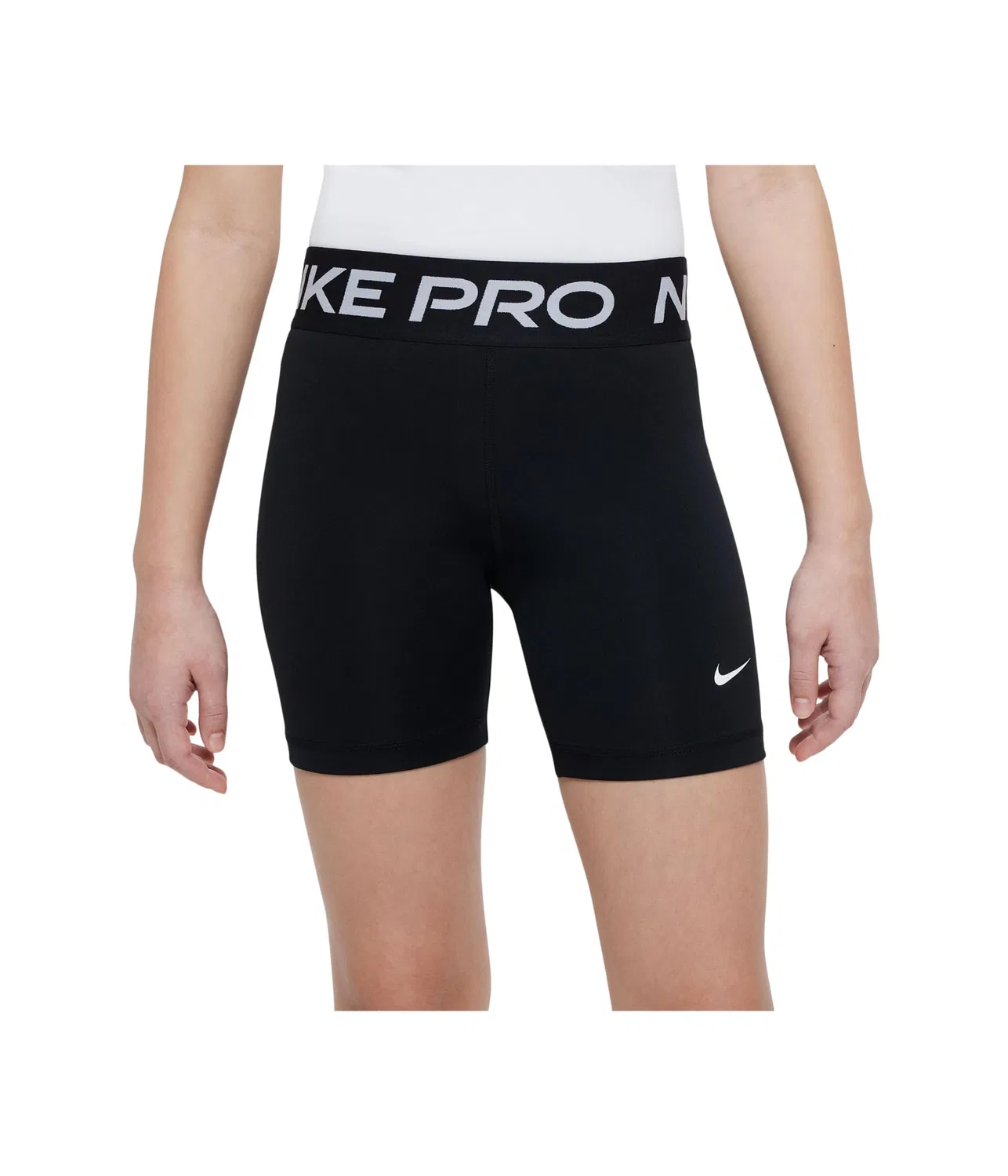 Шорты Pro Dri-FIT 5" (для детей постарше) Nike Kids, Black/White — фото 3
