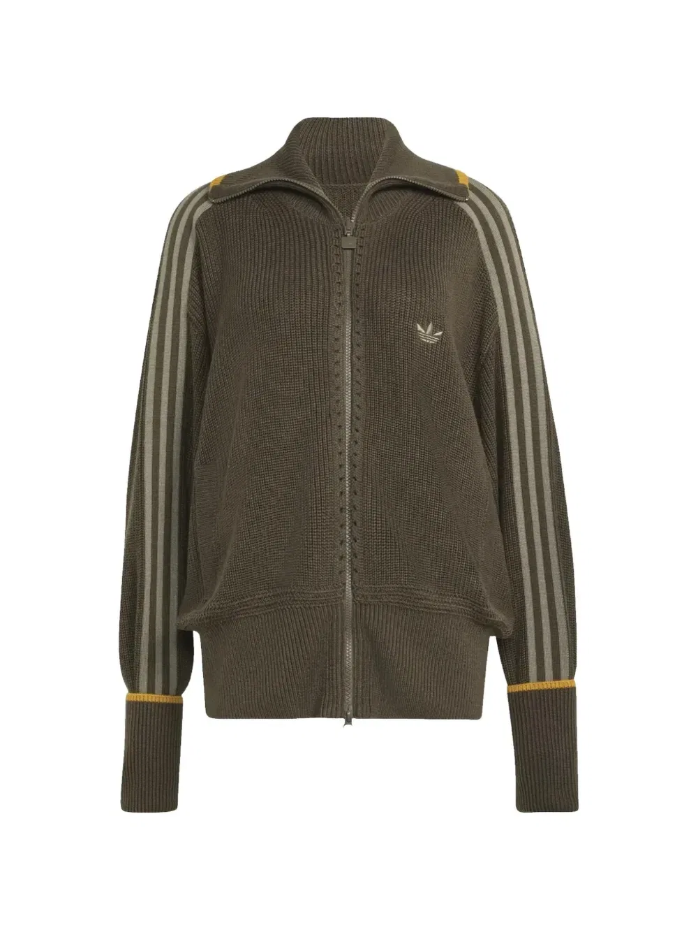 Кардиган с вышитым логотипом Firebird adidas, коричневый
