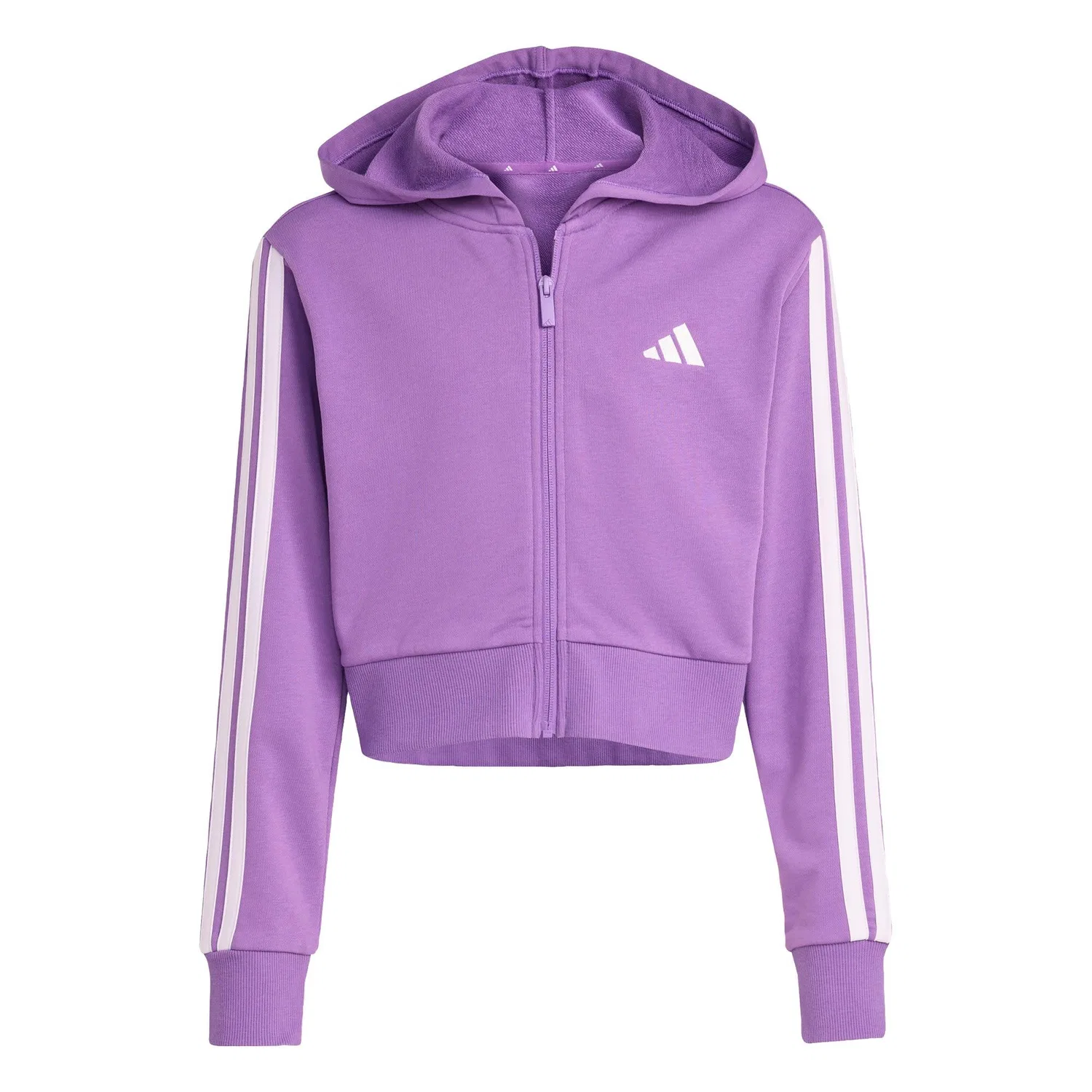 Детское укороченное худи с капюшоном Essentials Kids Adidas, Violett Hellindigo — фото 2
