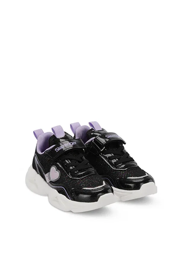 Детские туфли для девочек с коротким каблуком Slazenger, Black / Purple — фото 2