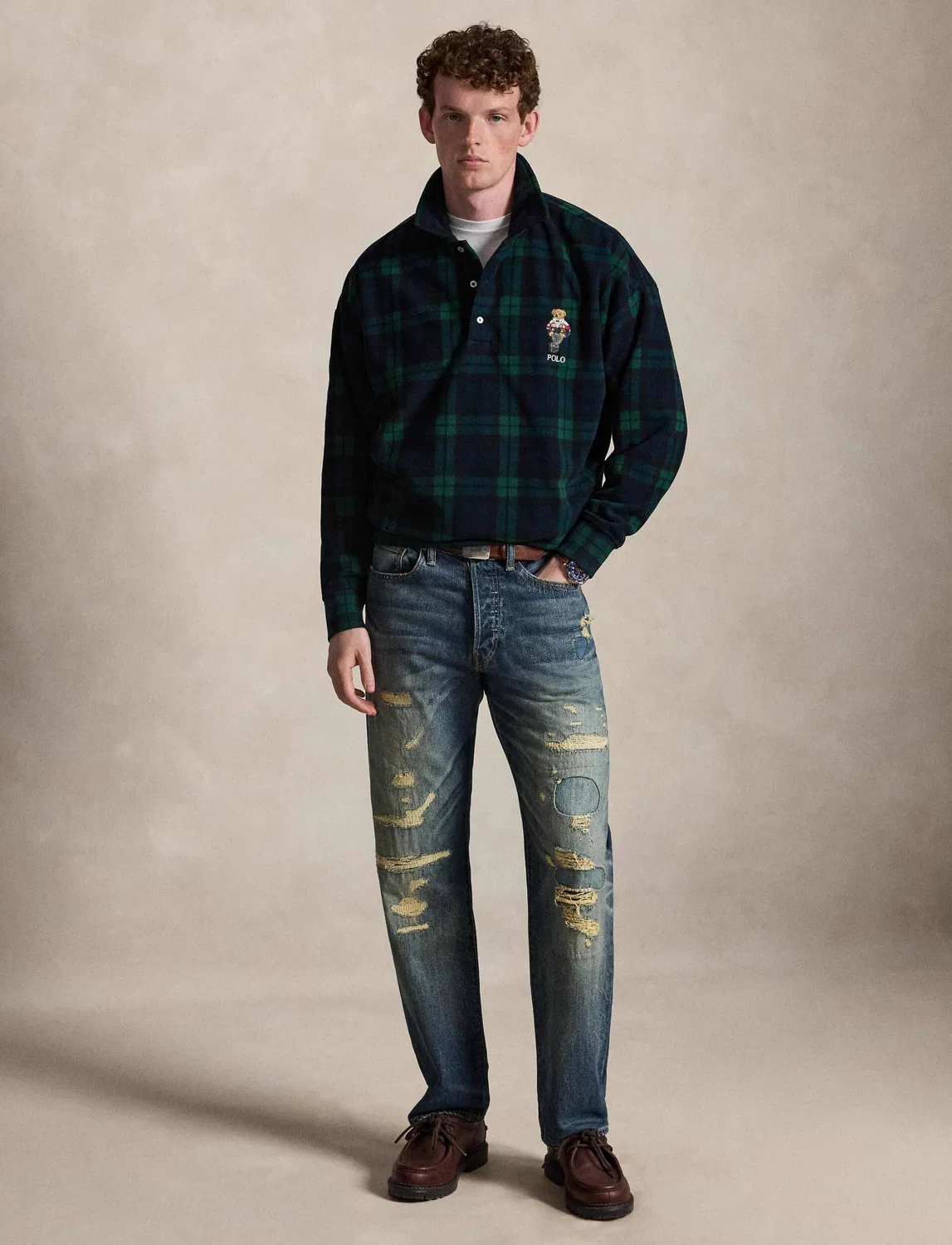 Флисовое поло с длинным рукавом Polo Ralph Lauren, Verde Bottiglia — фото 2