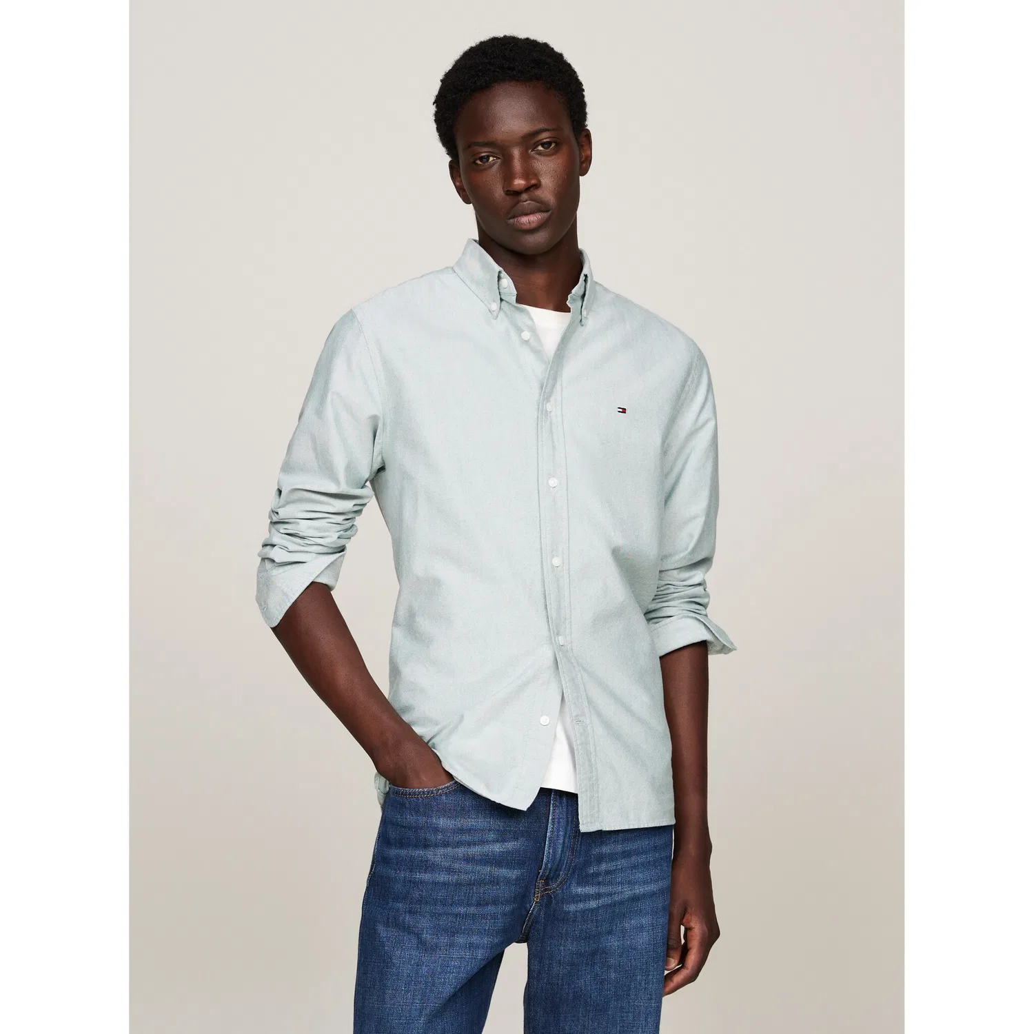 Мужская рубашка с длинным рукавом Regular Fit Tommy Hilfiger, Green — фото 2