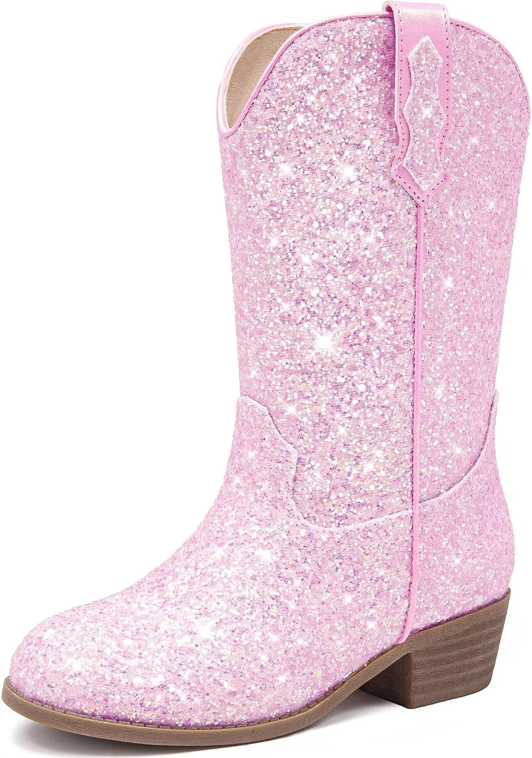 Детские сапоги для девочек с блестками Cowgirl Boots Motasha, Light Pink