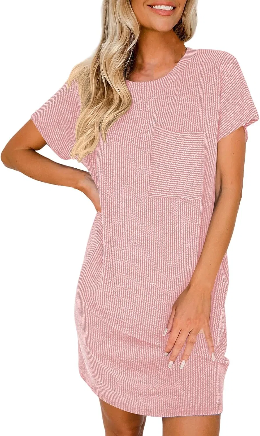 Женское летнее мини-платье A-line, Pink