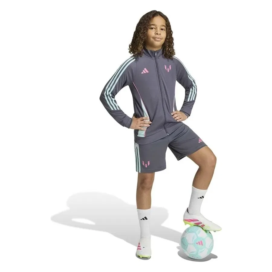 Детский спортивный свитшот с капюшоном MESSI JKT Y adidas, Серый — фото 4