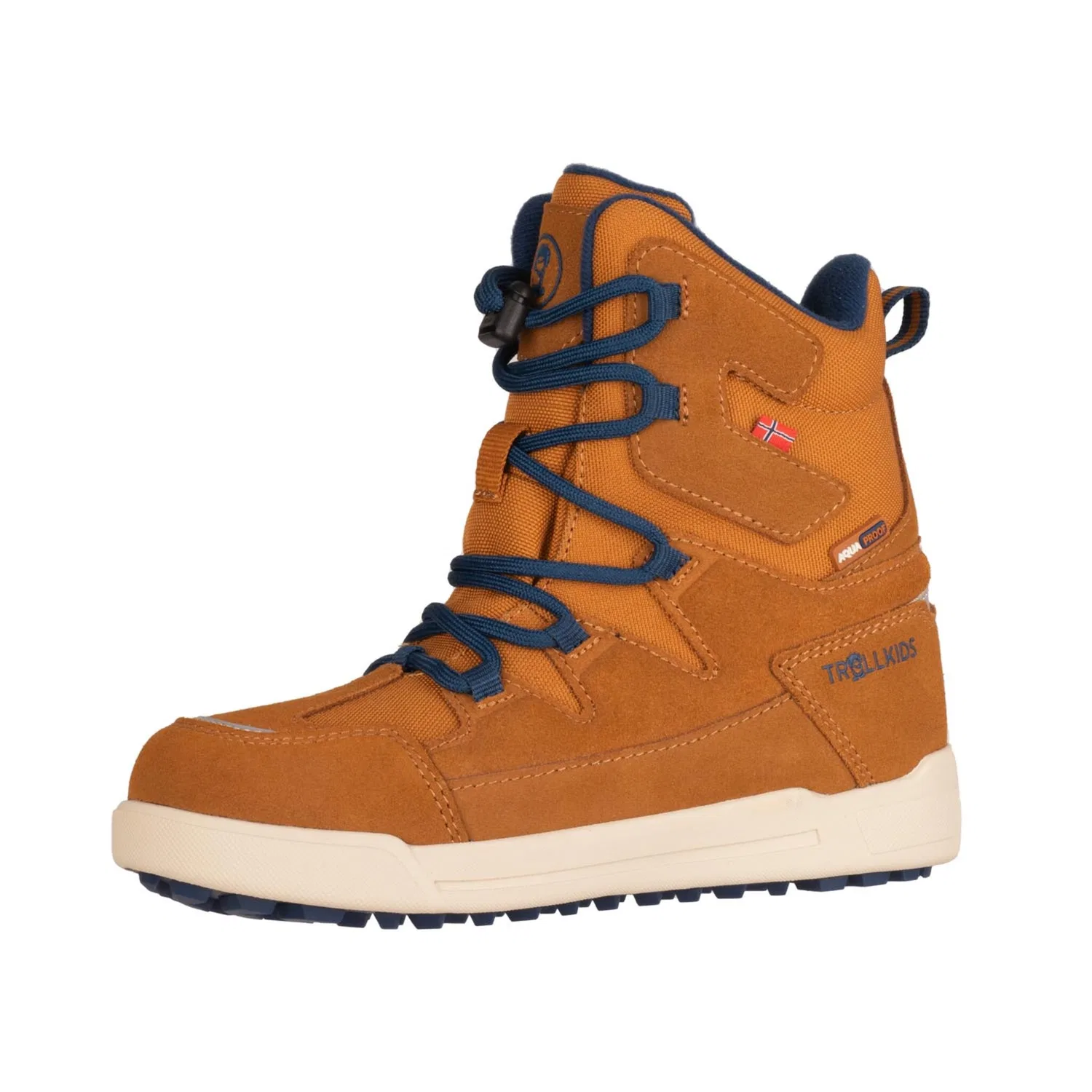 Детские зимние ботинки с быстрой шнуровкой TROLLKIDS KIDS FINNMARK WINTER BOOTS, Almond/Madeira Blue