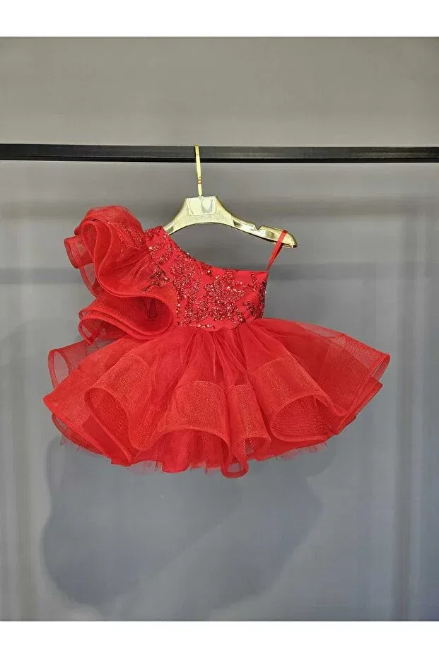 Детское платье для девочек с длинным рукавом Scstil, Red